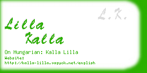 lilla kalla business card